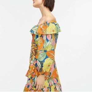 NWT J. Crew Tropical Floral Belted Dress